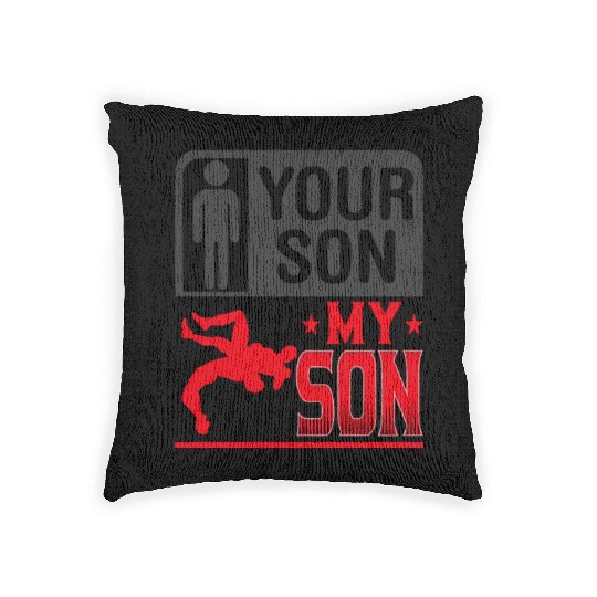 Wrestling Wrestler Your Son My Son Wrestling Mom Woven Pillows