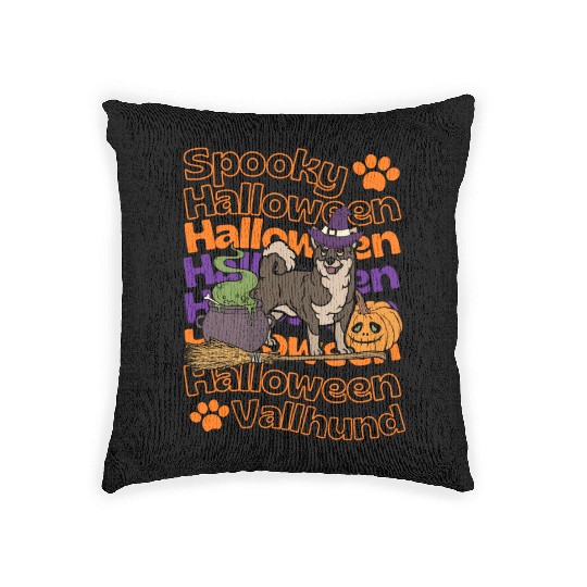 Cute Swedish Vallhund Halloween costume dog Woven Pillows