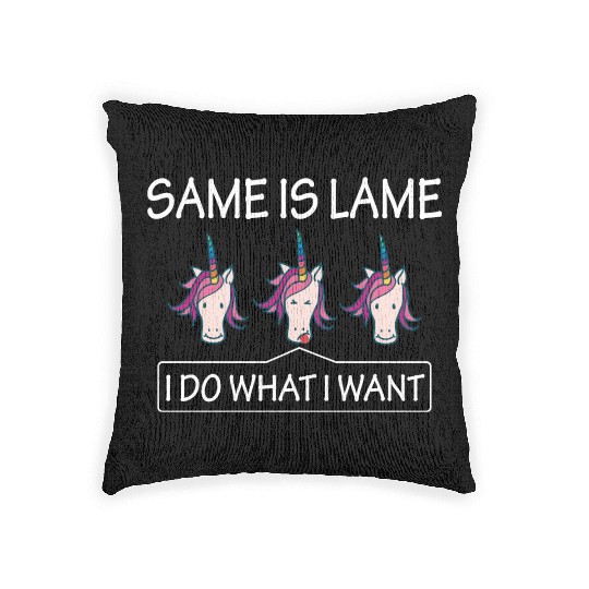 LGBT Same Is Lame Rainbow Unicorn Gift Woven Pillows