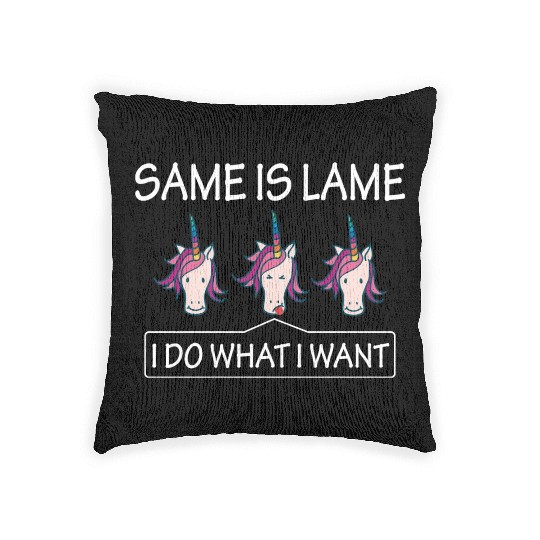 LGBT Same Is Lame Rainbow Unicorn Gift Woven Pillows