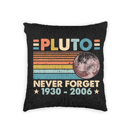 Pluto Never Forget Astronomy Space Science Nerd Woven Pillows