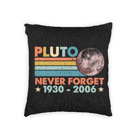 Pluto Never Forget Astronomy Space Science Nerd Woven Pillows