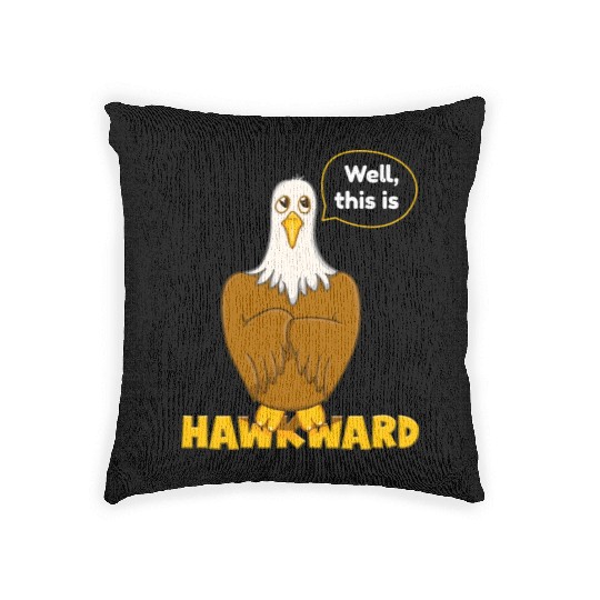 Hawk Word Pun for Animal Lovers Woven Pillows