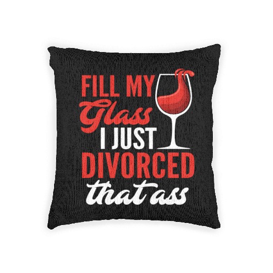 Divorce Wine Divorce Party Woven Pillows