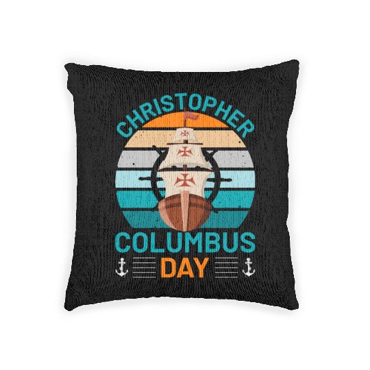Columbus Day for Christopher Columbus lover Woven Pillows