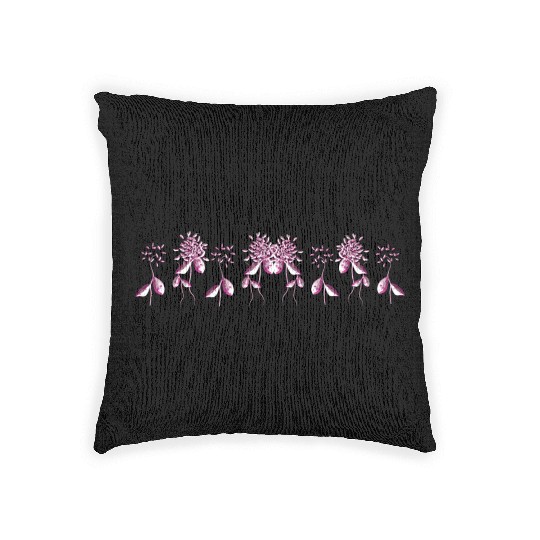 pink flowers plants nature Woven Pillows