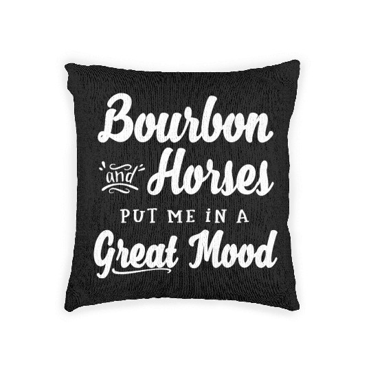 Mens Bourbon and Horses Great Mood Fun Kentucky Woven Pillows