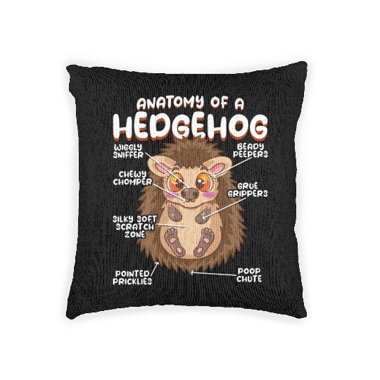 Anatomy Of A Funny Hedgehog Woven Pillows