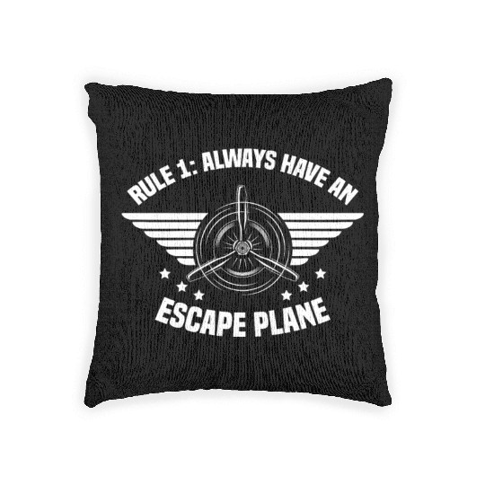 Airline Pilot Pun Escape Plane Aircraft Pilot Woven Pillows