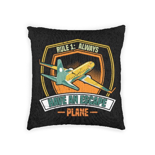 Airline Pilot Pun Escape Plane Aircraft Pilot Woven Pillows