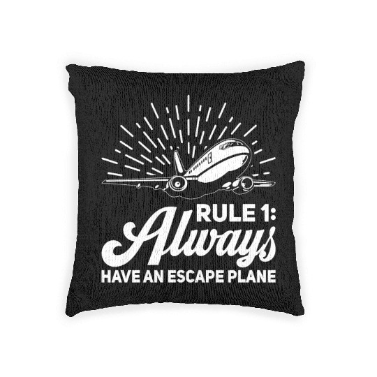 Airline Pilot Pun Escape Plane Aircraft Pilot Woven Pillows