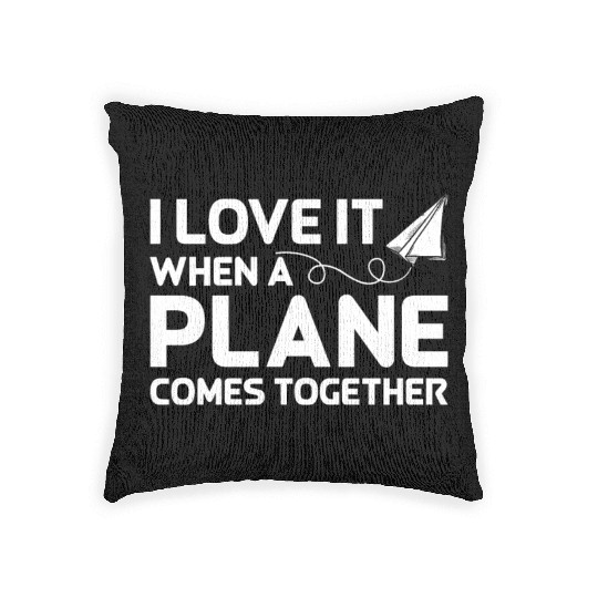 Airline Pilot Pun Plane Together Aircraft Pilot Woven Pillows