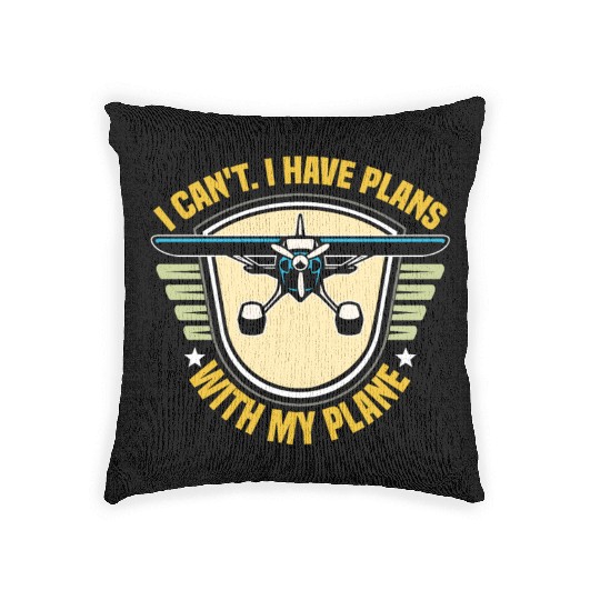 Airline Pilot Pun Aircraft Plans With My Plane Woven Pillows