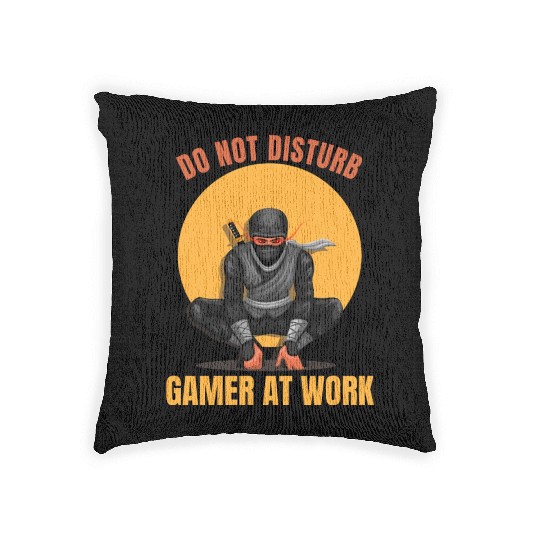 Do Not Disturb Gamer At Work-Gaming Lover Woven Pillows