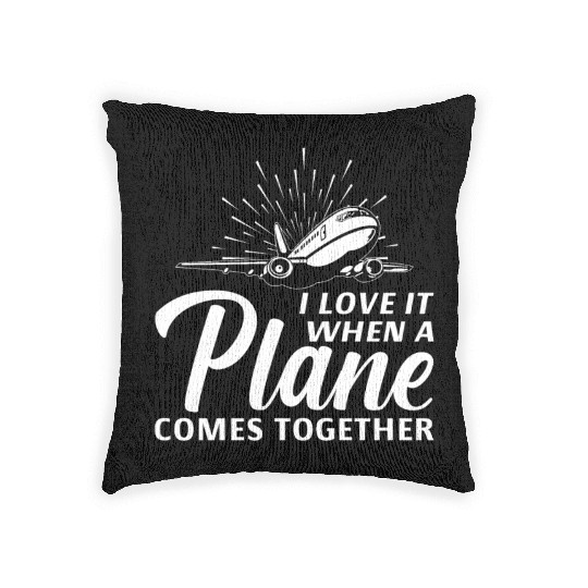 Airline Pilot Plane Comes Together Aircraft Pun Woven Pillows