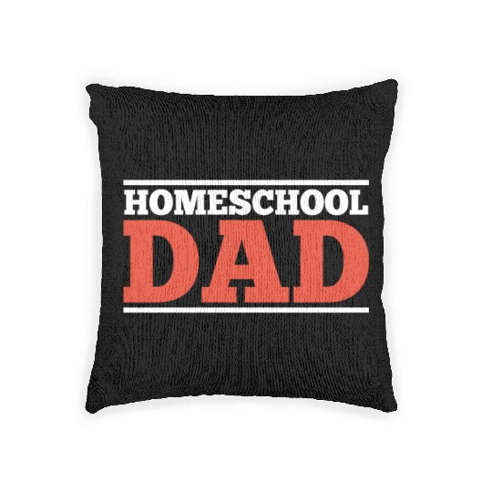 Homeschool Dad Daddy Father Homeschooling Woven Pillows