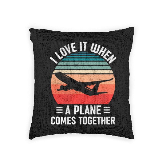 Airline Pilot Plane Comes Together Aircraft Pun Woven Pillows