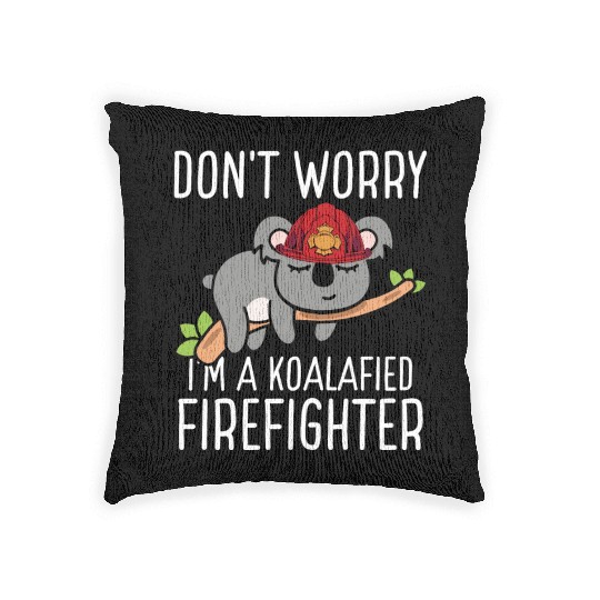 Firefighter Fire Hose Koala Rescueer Firefighter Woven Pillows