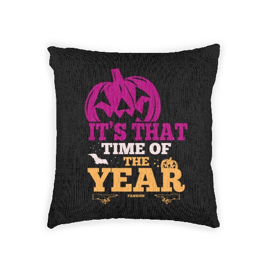 Pumpkin time autumn Halloween Woven Pillows