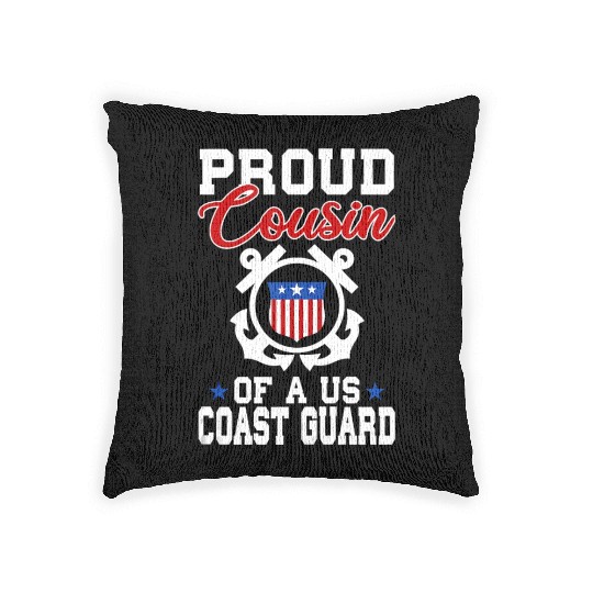 Proud US Coast Guard Cousin Woven Pillows