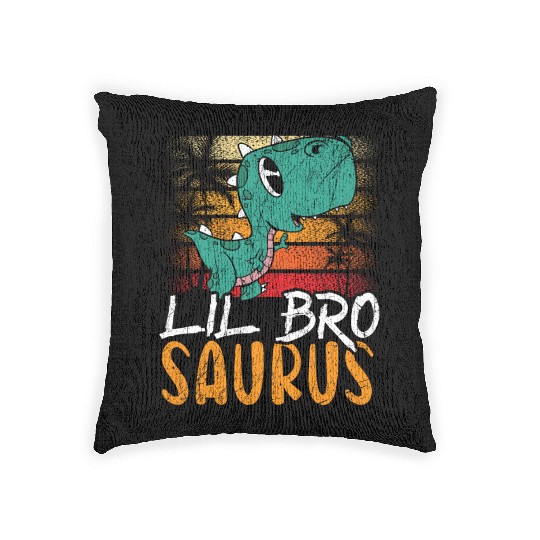 Lil Bro Saurus Best Bro Ever Brotherhood Dinosaur Woven Pillows