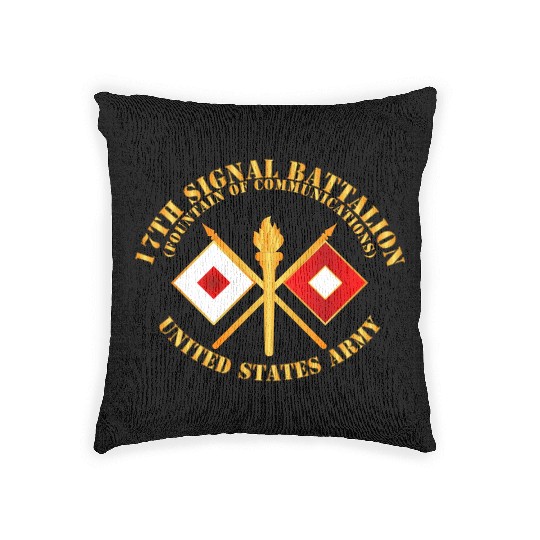 Army 17th Signal Battalion Branch USA Woven Pillows