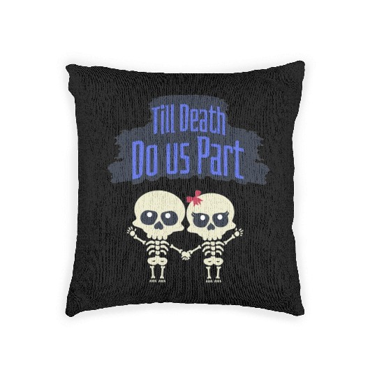 Till Death Do Us Part Skeletons Woven Pillows