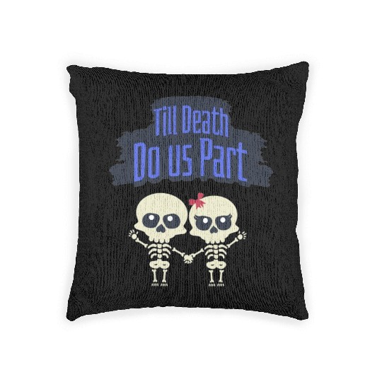 Till Death Do Us Part Skeletons Woven Pillows