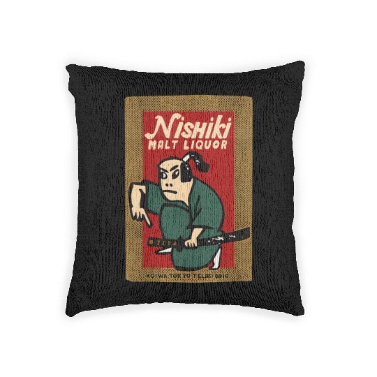 Vintage Japanese Malt Liquor Woven Pillows