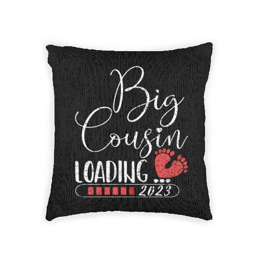 Big cousin loading 2023 for pregnancy announcement Woven Pillows