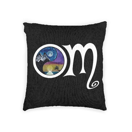 OM Ying Yang Woven Pillows