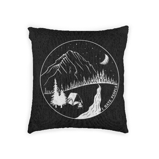 I Hate People Camping Woven Pillows