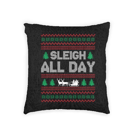 Ugly Christmas - Sleigh All Day Woven Pillows