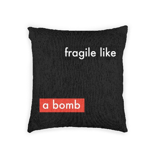 Feminism - Fragile like a bomb - Frida Kahlo Woven Pillows