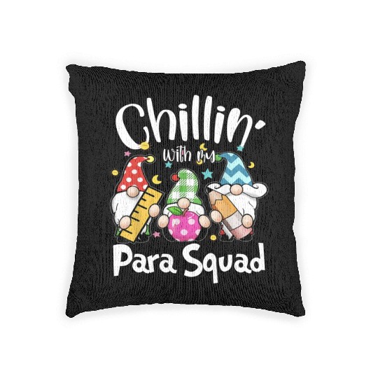 Para Squad Chillin Gnomes Christmas Teacher Woven Pillows
