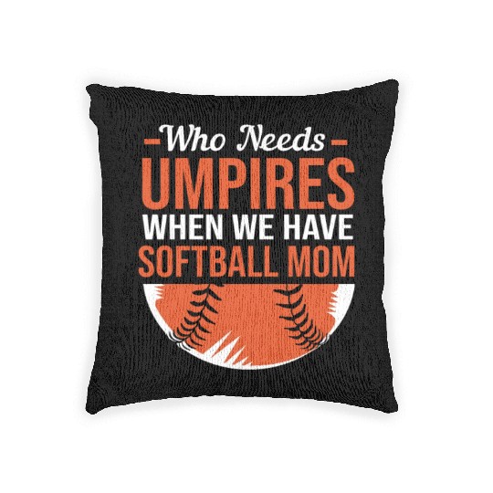 Mothers Day Softball Pitcher Catcher Softball Mom Woven Pillows