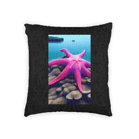 Pink starfish Woven Pillows