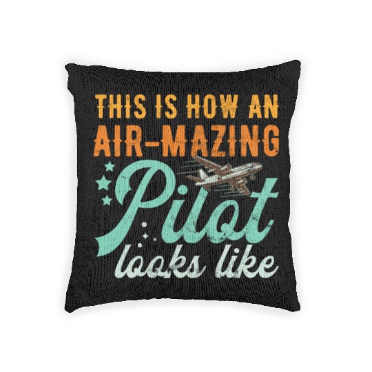 Aircraft Pun Airmazing Pilot - Airline Pilot Woven Pillows