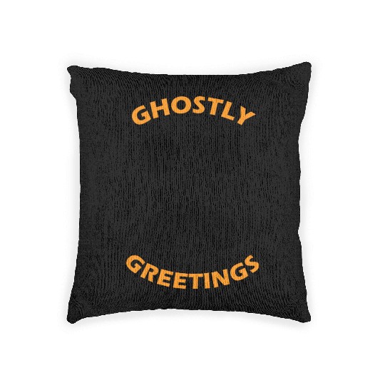 Ghostly Greetings, Halloween Ghostly Greetings Woven Pillows