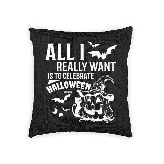 Halloween witch pumpkin gift Woven Pillows