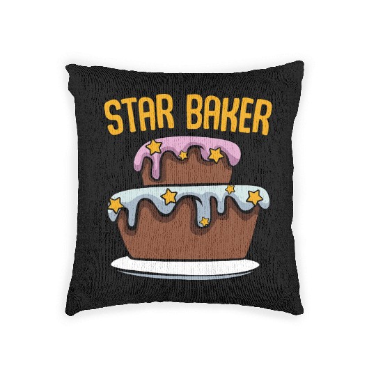 Star Baker Funny Cake Lover Baker Pastry Cooking Woven Pillows