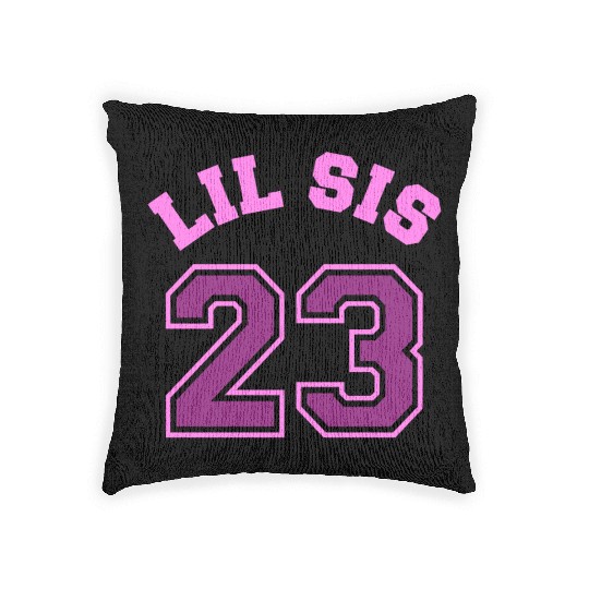 Lil Sis 2023 Little Sister Baby Family Birth Child Woven Pillows