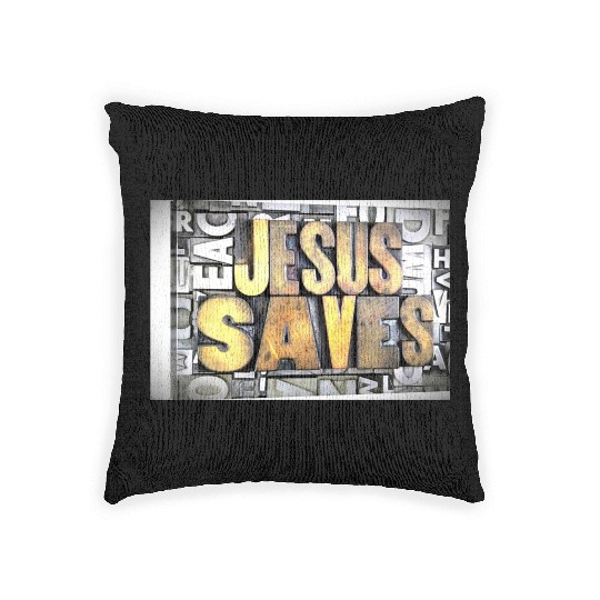 jesus saves Woven Pillows