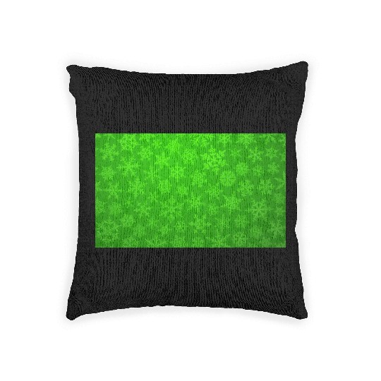Green Snowflakes Christmas Pattern Woven Pillows