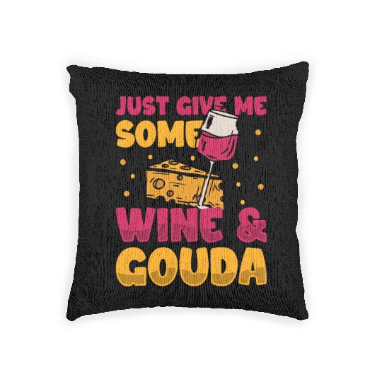 Gouda Cheese Slices charcuterie cheese board Woven Pillows
