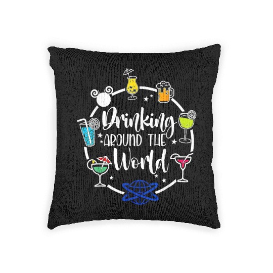 Drinking Around The World Woven Pillows
