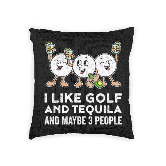 I Like Golf And Tequila Funny Golf Gift Woven Pillows