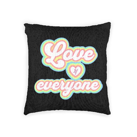Rainbow unisex love for everyone Woven Pillows