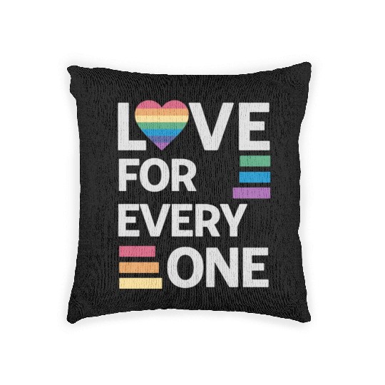 Rainbow unisex love for everyone Woven Pillows