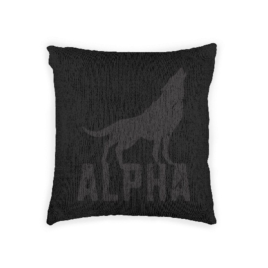 Alpha - wolf lover Woven Pillows